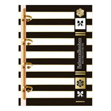Imagem de caderno argolado fichario colegial rebecca bonbon 160 folhas (preto e branco)