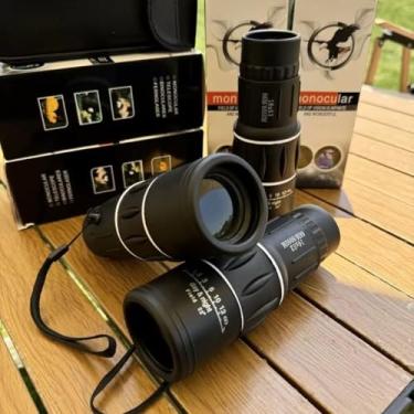 Imagem de Telescópio monocular 16 x 52, versão em resina, pacote completo com capa, alça e pano, HD portátil para observação de pássaros, viagens, atividades ao ar livre