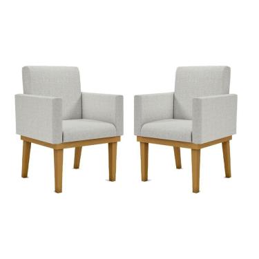 Imagem de Kit 02 Cadeiras Escritório Reforçadas Recepção Luxo Cinza