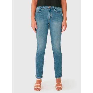 Imagem de Calça Jeans Reta Malwee 1000131840 Feminina Cintura Média Stretch T. 3