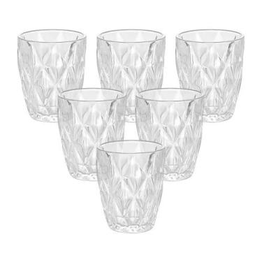 Imagem de Jogo de Copos de Vidro Diamond Transparente 270ml 6 peças - Lyor
