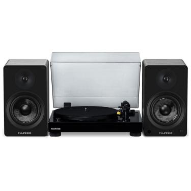 Imagem de Vitrola Toca Discos Retrô com Pré Amplificador e Alto Falantes, 120W, 110v, FLUANCE RT80AI61, Preto