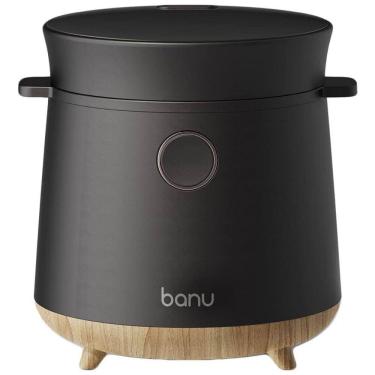 Imagem de Mini Panela de Arroz Elétrica até 3 xícaras não Cozidas, 110V, Banu, Preta