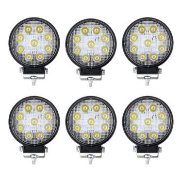 Imagem de Kit 6 Farol Milha Auxiliar 9 Led Agrícola Offroad 27w Briwax