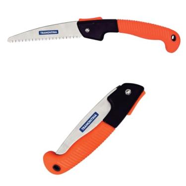 Imagem de Serrote De Poda Dobrável 7" 180mm Profissional Aço Tramontina Serra de Podar com 7 Polegadas Dobrável Tramontina Lâmina de Aço Serrote Podador de Galhos 7" 180mm Dobrável Cabo Plástico Emborrachado