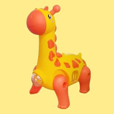 Imagem de Girafa Brinquedo Infantil Dançante Robô Som Luz Crianças Bebe Cor: Amarelo