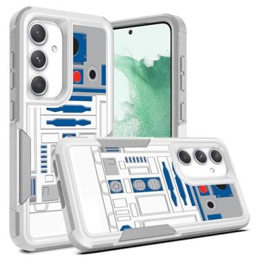 Imagem de Candykisscase Capa de telefone para Samsung Galaxy S23 FE, padrão de robô R2D2 com absorção de choque, PC rígido e capa protetora de camada dupla híbrida de silicone interno para Samsung Galaxy S23 FE