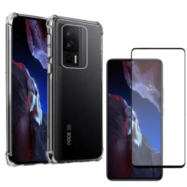 Imagem de Capa Capinha Anti Impacto + Película de Vidro Temperado 3D Para Poco F5 Pro Tela De 6,67 Polegadas - (Bluepink)