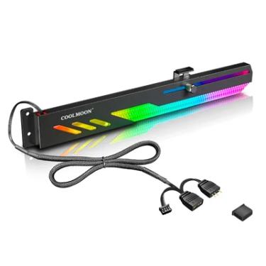 Imagem de Suporte para Placa De Vídeo Coolmoon, LED ARGB 5V 3 Pinos, 280mm, Preto, Controlável