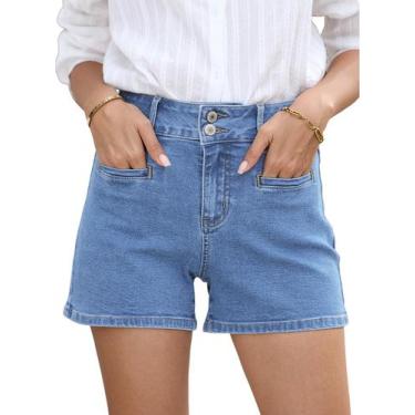 Imagem de Shorts Sidefeel Casual Summer, cintura alta, jeans elásticos