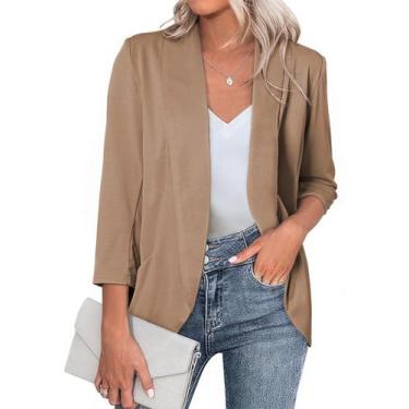 Imagem de Blazer Happy Sailed Open Front, manga 3/4 para mulheres