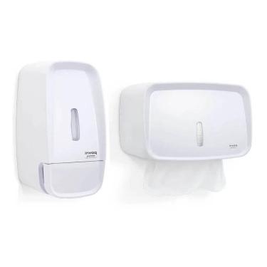 Imagem de 2X Kit 1 Dispenser Sabão Sabonete + 1 Porta Papel Toalha Cor