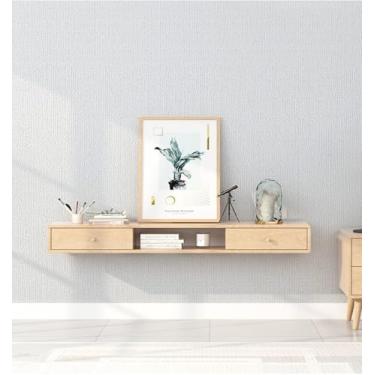 Imagem de Papel de parede 3D em relevo macio com textura de linho autoadesivo espesso anticolisão espuma de cor sólida para uso doméstico textura de linho branco 50 * 1000 cm