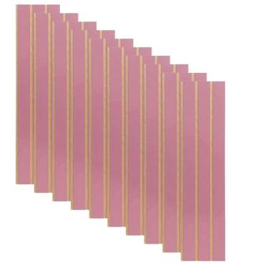 Imagem de Painel Ripado Autocolante MDF Carisma Kit 10 Ripas 45x10cm Parede Sala Quarto (Rosa)