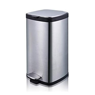 Imagem de Caixotes de lixo, lixeira simples de grande capacidade, lata de lixo doméstica de aço inoxidável com lixeira Liddal para cozinha, escritório, cozinha doméstica caixote do banheiro/cor/30L/cor/20L
