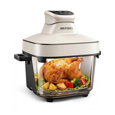 Imagem de Fritadeira Elétrica Air Fryer Vidro AIRMSEN creme 4,5L + 1,2L Sem Revestimento Controles Manuais 1500W 110V