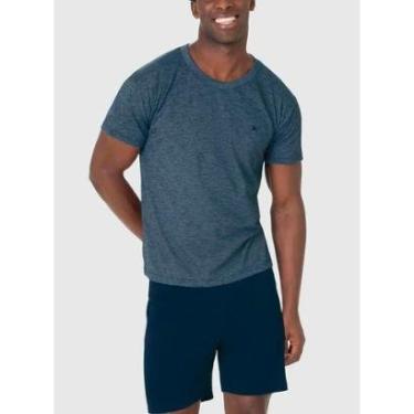 Imagem de Pijama Curto Malwee 1000130735 Masculino Gola Redonda Malha Fio a Fio T. P/XGG-Masculino