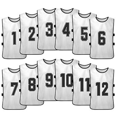 Imagem de Tingpai 12 PCS Adultos Futebol Pinnies Secagem Rápida Football Team Jerseys Esportes Juvenis Scrimmage Time de Futebol Treino Babadores nume dos Prática Colete espo vo