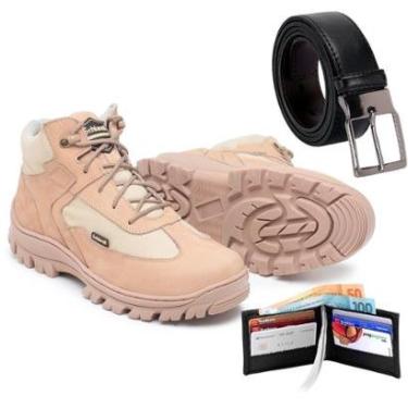 Imagem de Bota Coturno Masculino Adventure Cano Baixo Para Trilha + Carteira e Cinto-Masculino