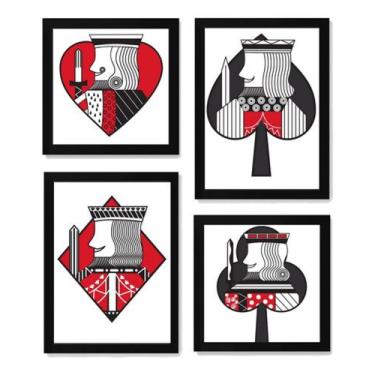 Imagem de Quadros Decorativos Reis Baralho Arte Cartas Poker - Fanarte