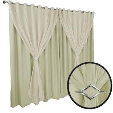 Imagem de cortina blackout Berlim corta luz 8,00 x 2,80 voal branco - Bravin Cor