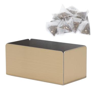 Imagem de Organizador de Armazenamento de chá, Recipiente de Armazenamento de Saco de chá de Aço Inoxidável Moderno baú de chá para Bancada de Cozinha