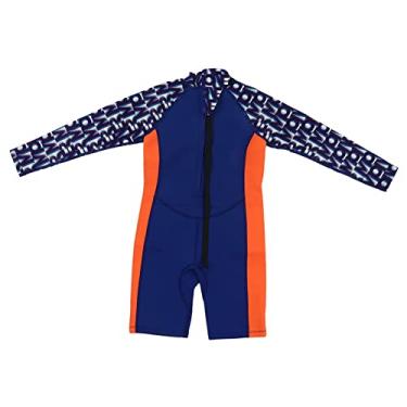 Imagem de Fato de Mergulho, 2,5 Mm de Borracha de Neoprene Nylon Quente e Confortável para Crianças, Roupa de Mergulho para Surf, Meninos e Meninas, maiô de Uma Peça para Praia (Tamanho 10)