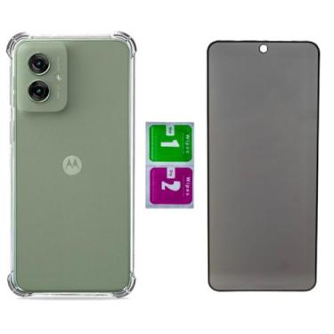 Imagem de Capa Anti Impacto Para Moto G55 + Pelicula Privacidade - Mustangshop