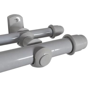 Imagem de Kit Varão de Cortina Duplo 19mm x 28mm (Montagem na Parede) (Branco, 3,00m)