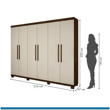 Imagem de Roupeiro 6 Portas 4 Gavetas Master Branco