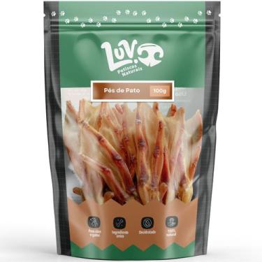 Imagem de Petisco Natural Cães Pés de Pato Desidratado 100g LUV Petiscos Naturai