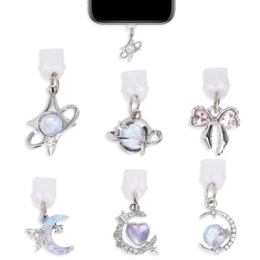 Imagem de 6 un. Pendente de Ficha Anti-Poeira para Kindle, Borboleta Estrela Laço Porta de Carregamento Tipo C Acessórios Decoração Pendente para Telemóveis e Tablets Leitores Eletrónicos Presentes