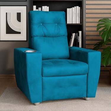Imagem de Poltrona Idoso Reclinável 3 Posições Magazine Turquesa
