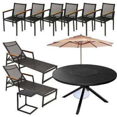 Imagem de Kit Perpétua completo + 06 Cadeiras+ 01 Ombrelone + 02 Espreguiçadeira