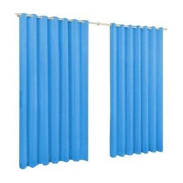 Imagem de Cortina roma 200x140 sala quarto escritório decoração parede azul bebê