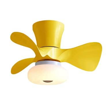 Imagem de Ventiladores de teto com luzes e controle remoto Silent Mini Led Ventilador de teto regulável Lustre 64W Ventilador de teto reversível com temporizador de 6 velocidades com iluminação para s
