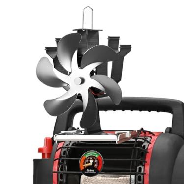 Imagem de Ventilador de fogão a lenha para aquecedor Buddy, ventilador de lareira alimentado por calor com suporte para aquecedor Mr Heater, queimador de lenha de propano, acessório de fogão a lenha não