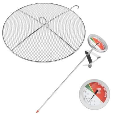 Imagem de Tampa superior e termômetro para fritadeira de peru Charbroil Big Easy Oilless 17102065 18102095 Fritadeira de peru, tampa superior grande e fácil, termômetro de óleo para fritadeira infravermelha