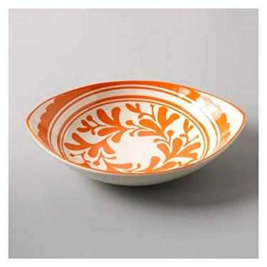 Imagem de Prato de serviço em estilo japonês, prato de cerâmica para uso doméstico, personalidade criativa, placa de jantar colorida, prato quadrado, 20 cm, prato de arroz (cor: latão)