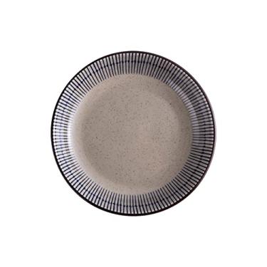 Imagem de Prato de Serviço Prato de Jantar de Cerâmica Japonesa Personalidade Doméstica Prato de Jantar Redondo Criativo para Casa, Festa, Restaurante, Pratos de 20 cm (Tamanho: 18 cm)
