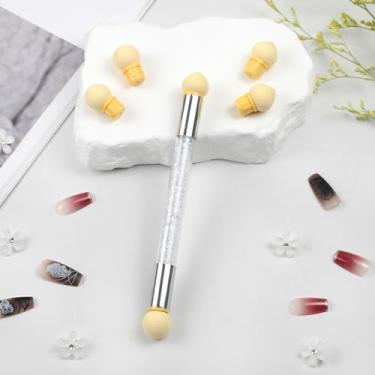 Imagem de Caneta esponja gradiente de gel UV com 16 cabeças substituíveis – pincel ombré de ponta dupla para arte em unhas acrílicas e manicure DIY