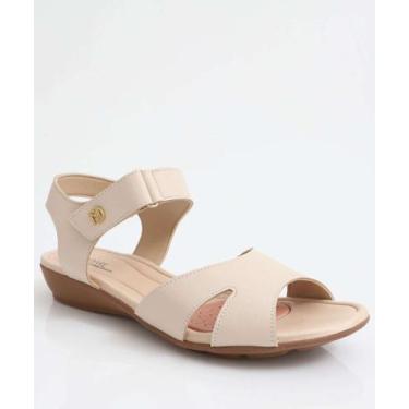 Imagem de Sandália Feminina Rasteira Tiras Modare Bege-19101, Bege, 38