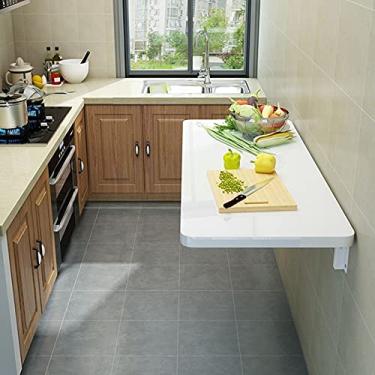 Imagem de Mesa dobrável de parede para lavanderia cozinha mesa de jantar, bancada dobrável montada na parede, estações de trabalho conversíveis para computador, mesa de trabalho para escritório em casa, garagem