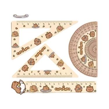 Imagem de Conjunto De Réguas De Capivara Em Desenho Animado Fofo, 4 Peças, Ferra