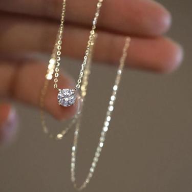 Imagem de Colar Feminino Em Prata Esterlina 925 Com Banho De Ouro 18k, Cadeia De