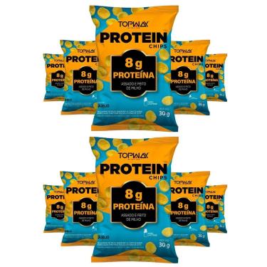 Imagem de Kit 10 Salgadinho Snack Chips Queijo Com Proteína Topway 30G-Unissex