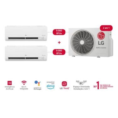 Imagem de Ar-Condicionado LG AI Dual Inverter Voice Bi-Split Frio (Evaporadoras 