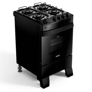 Imagem de Fogão de Piso 4 Bocas a Gás Consul Mesa Esmaltada Acendimento Automático Preto Bivolt
