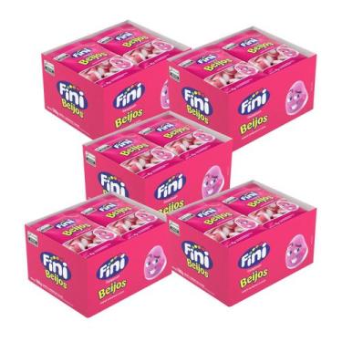 Imagem de Kit Mini Bala De Gelatina Beijos Fini - 5 Caixas 180g