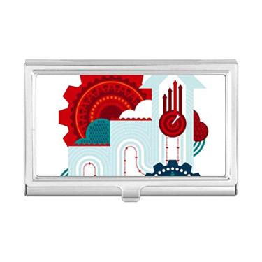 Imagem de Porta-cartões de visita com ilustração de casa de relógio em cor contrastante